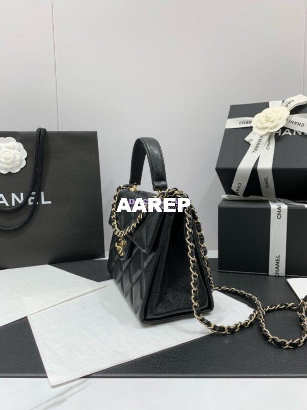 Replica Chanel 24SS Caviar Quilted Mini Retro Twist Top Handle Flap AS4711 4
