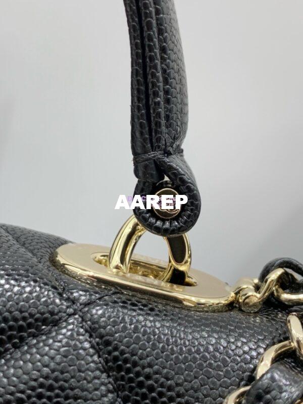 Replica Chanel 24SS Caviar Quilted Mini Retro Twist Top Handle Flap AS4711 7