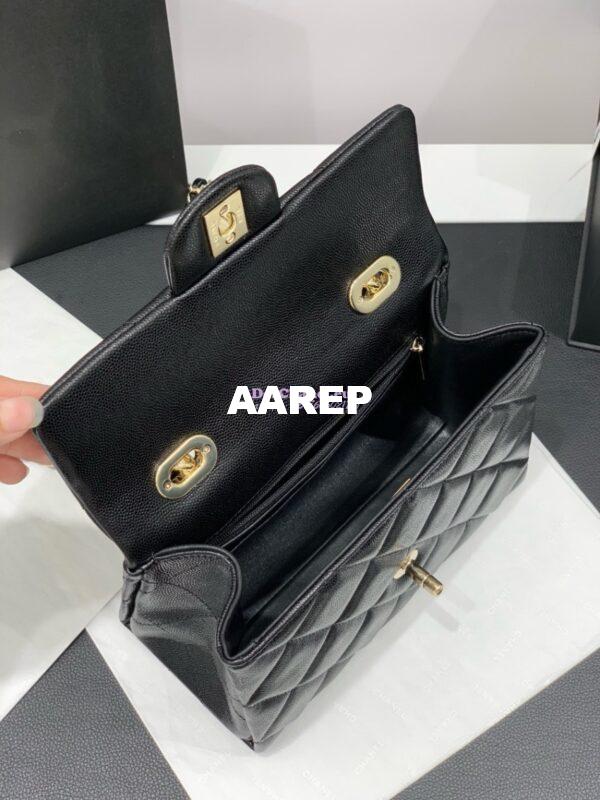 Replica Chanel 24SS Caviar Quilted Mini Retro Twist Top Handle Flap AS4711 8