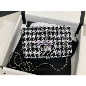Replica Chanel 24P Small Flap Bag with Sequins Black & White AS4418 Limited Edition 2