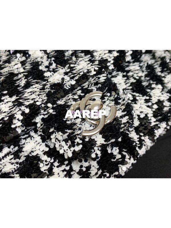 Replica Chanel 24P Small Flap Bag with Sequins Black & White AS4418 Limited Edition 5