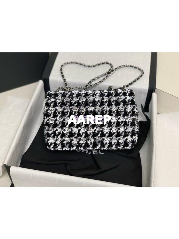 Replica Chanel 24P Small Flap Bag with Sequins Black & White AS4418 Limited Edition 7
