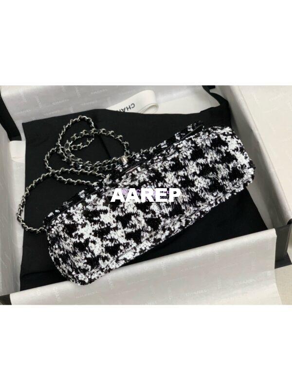 Replica Chanel 24P Small Flap Bag with Sequins Black & White AS4418 Limited Edition 8