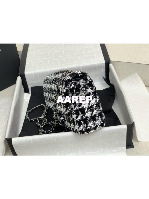 Replica Chanel 24P Small Flap Bag with Sequins Black & White AS4418 Limited Edition 9