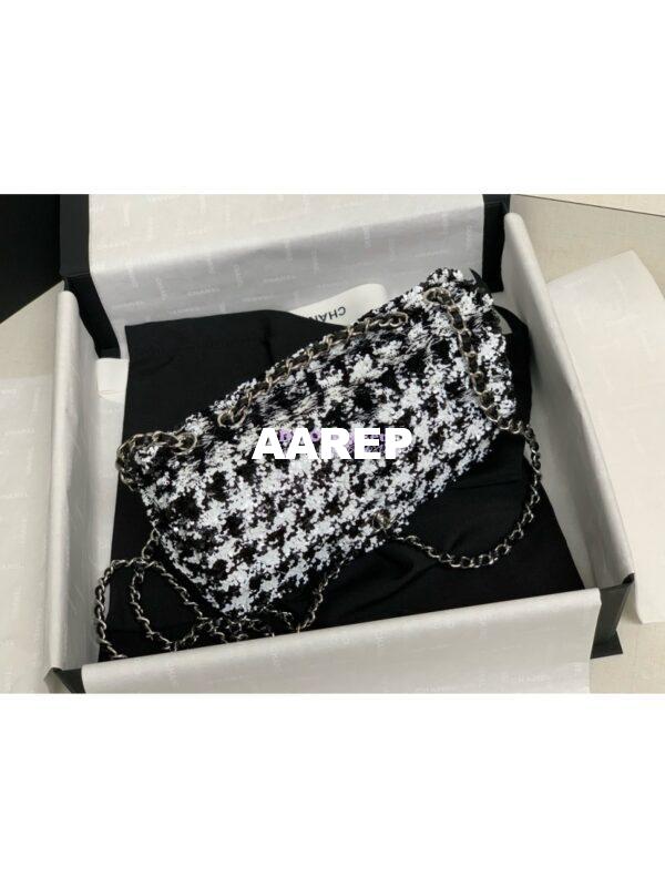 Replica Chanel 24P Small Flap Bag with Sequins Black & White AS4418 Limited Edition 10