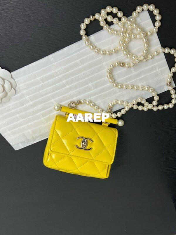 Replica Chanel 24P Lambskin Clutch With Chain AP4006 Yellow Limited Edition 3