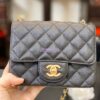 Replica Chanel Quilted Mini Classic Flap Bag Tiny Grainy Caviar with Edge Stitching Wine