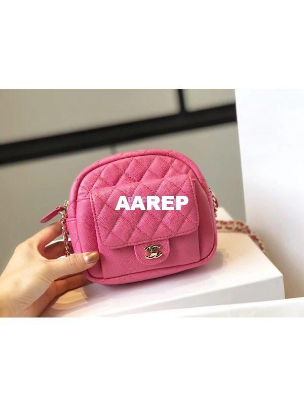 Replica Chanel CC Day Small Camera Case AS0005 Pink 3