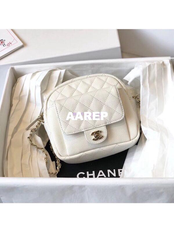 Replica Chanel CC Day Small Camera Case AS0005 White 4