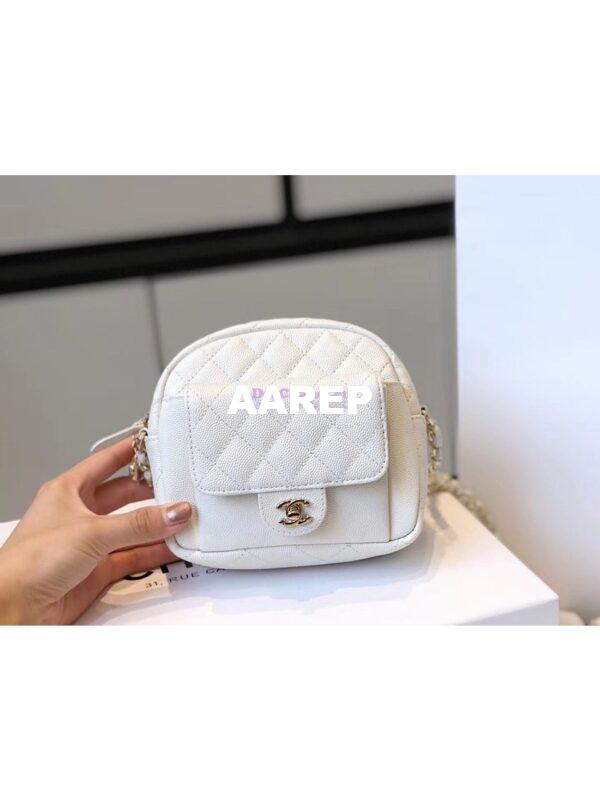 Replica Chanel CC Day Small Camera Case AS0005 White 6