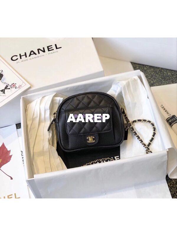 Replica Chanel CC Day Small Camera Case AS0005 Black