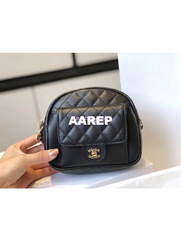 Replica Chanel CC Day Small Camera Case AS0005 Black 2