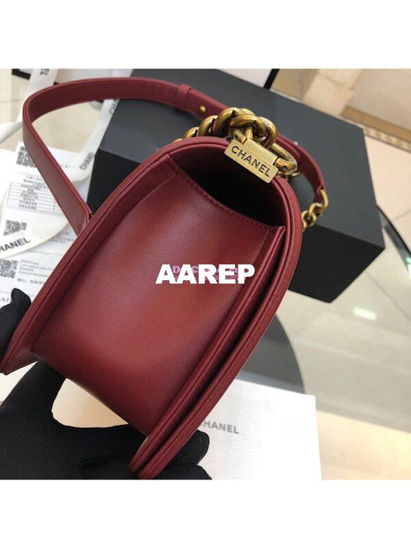 Replica Chanel Python Boy Chanel Flap Bag Ruthenium Hardware Claret Red 14