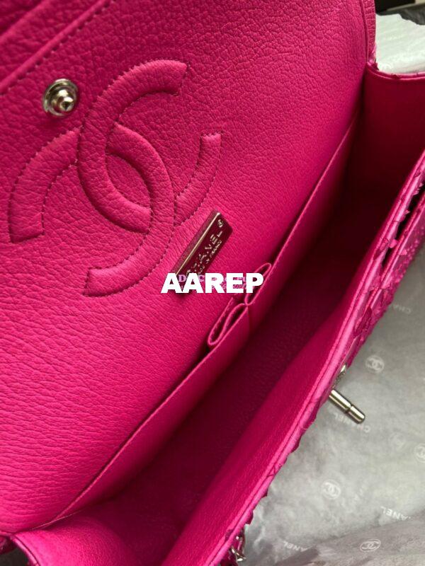 Replica Chanel Python Leather CF Classic Flap Bag Coral Pink 14 6