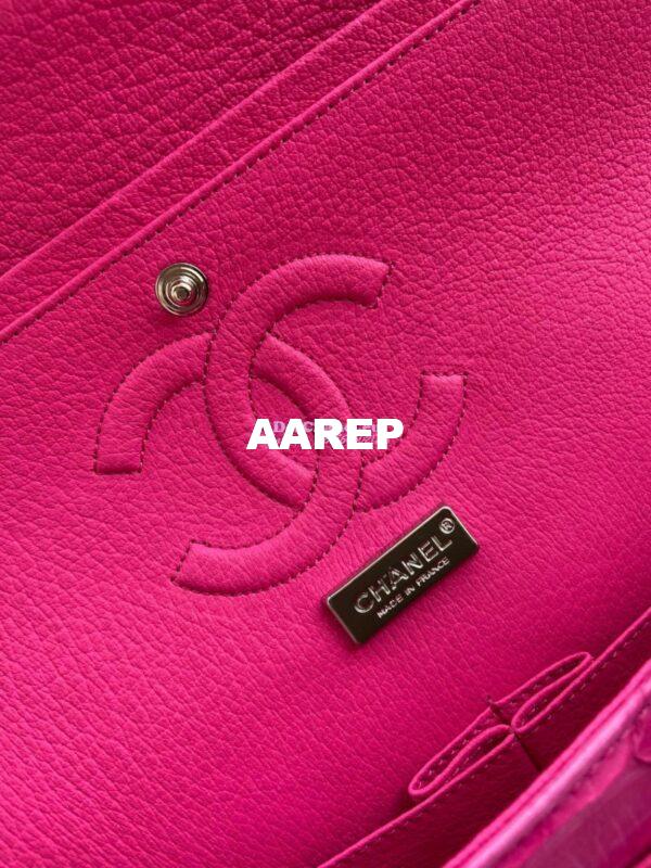 Replica Chanel Python Leather CF Classic Flap Bag Coral Pink 14 7