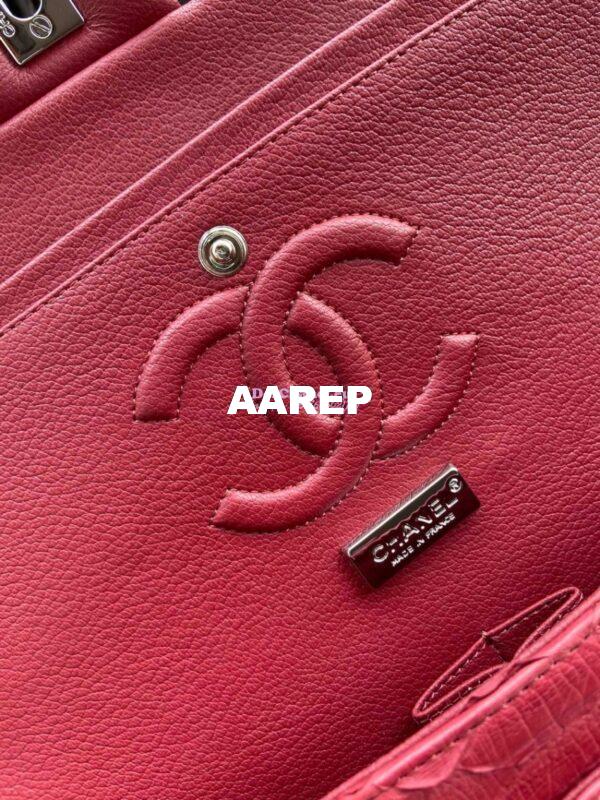 Replica Chanel Python Leather CF Classic Flap Bag Red 12 9