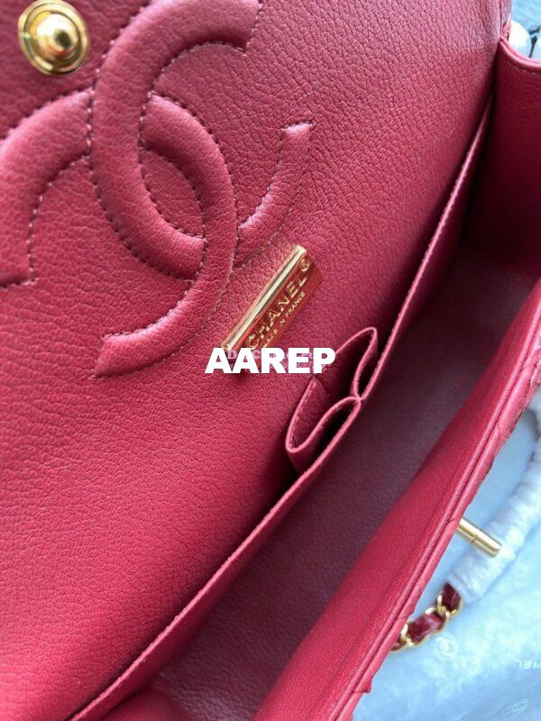 Replica Chanel Python Leather CF Classic Flap Bag Red 12 13