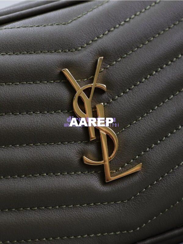 Replica YSL Saint Laurent Quilted Matelasse Monogram Mini Lou Camera Bag Deep Musk 6