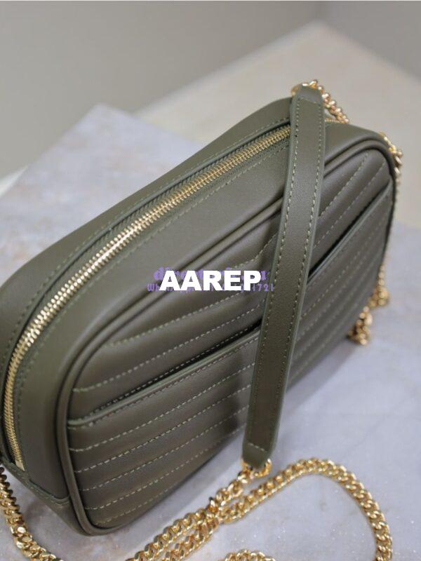 Replica YSL Saint Laurent Quilted Matelasse Monogram Mini Lou Camera Bag Deep Musk 13