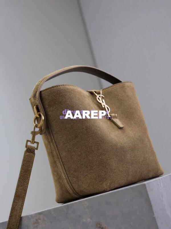 Replica YSL Saint Laurent Small Le 37 in Suede Leather 7490362 Golden Leaf 5