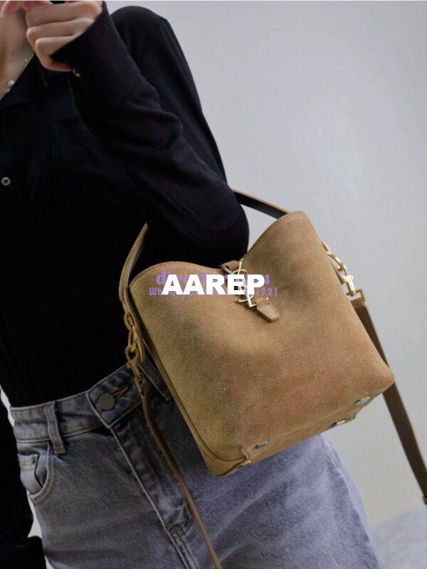 Replica YSL Saint Laurent Small Le 37 in Suede Leather 7490362 Golden Leaf 22