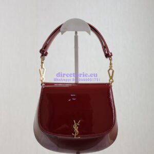 Replica YSL Saint Laurent Voltaire Top Handle In Patent Leather 8008460 Dark Red Wine