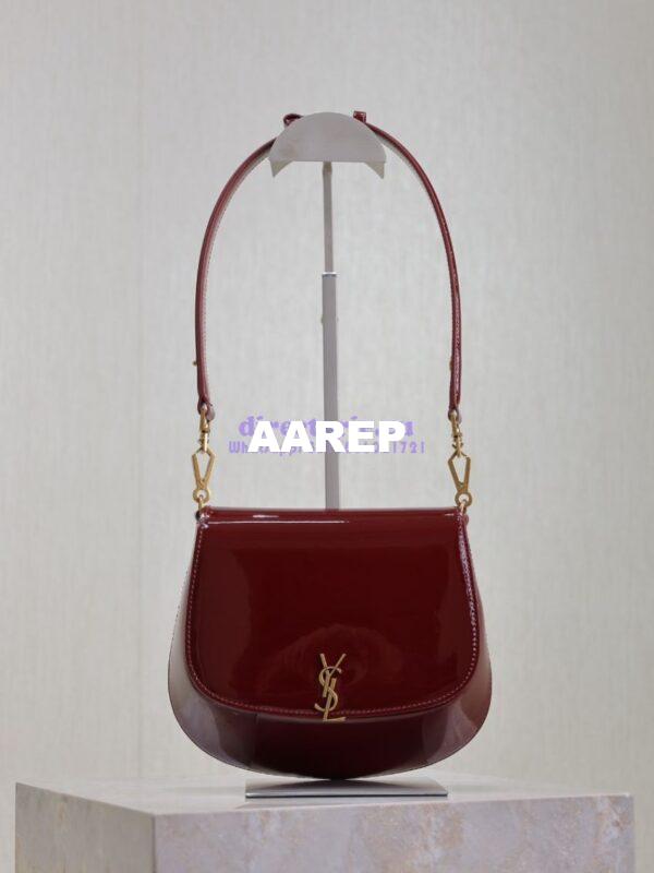 Replica YSL Saint Laurent Voltaire Top Handle In Patent Leather 8008460 Dark Red Wine 4