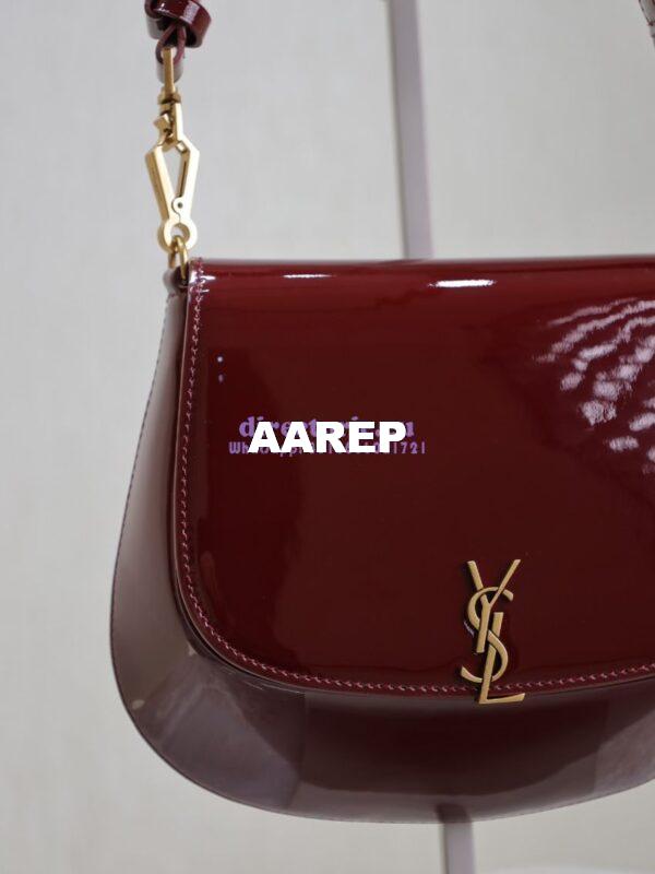 Replica YSL Saint Laurent Voltaire Top Handle In Patent Leather 8008460 Dark Red Wine 7