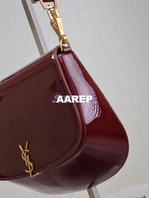 Replica YSL Saint Laurent Voltaire Top Handle In Patent Leather 8008460 Dark Red Wine 9