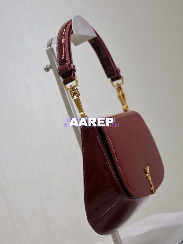 Replica YSL Saint Laurent Voltaire Top Handle In Patent Leather 8008460 Dark Red Wine 11