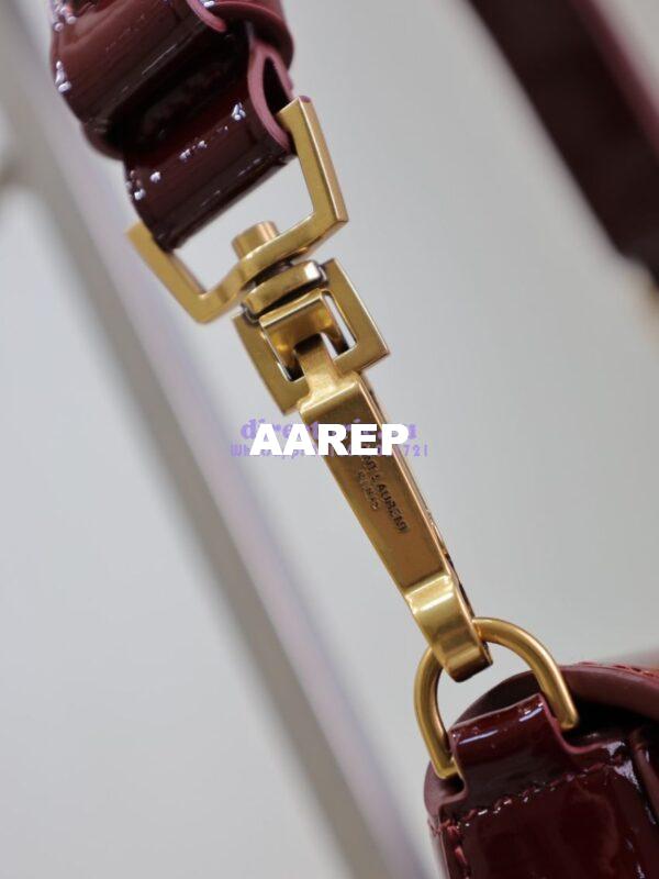 Replica YSL Saint Laurent Voltaire Top Handle In Patent Leather 8008460 Dark Red Wine 13