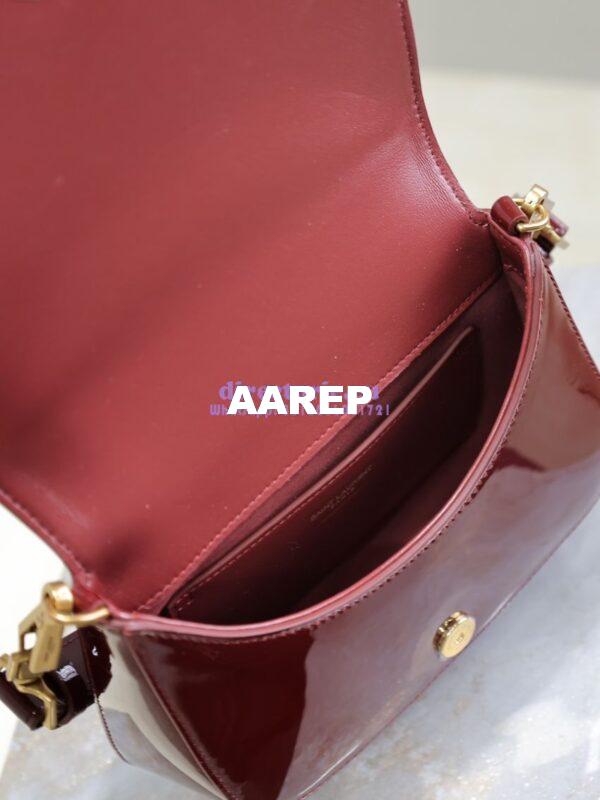 Replica YSL Saint Laurent Voltaire Top Handle In Patent Leather 8008460 Dark Red Wine 14
