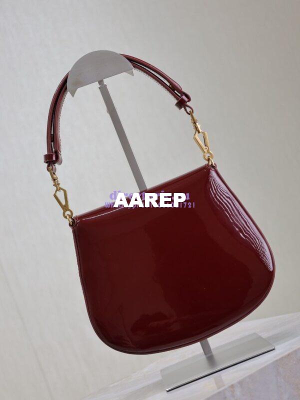 Replica YSL Saint Laurent Voltaire Top Handle In Patent Leather 8008460 Dark Red Wine 19