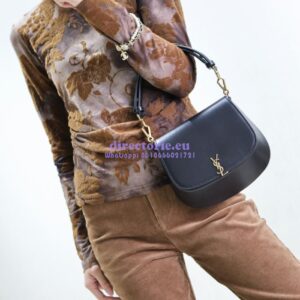 Replica YSL Saint Laurent Voltaire Top Handle In Box Leather 8008460 Black 2