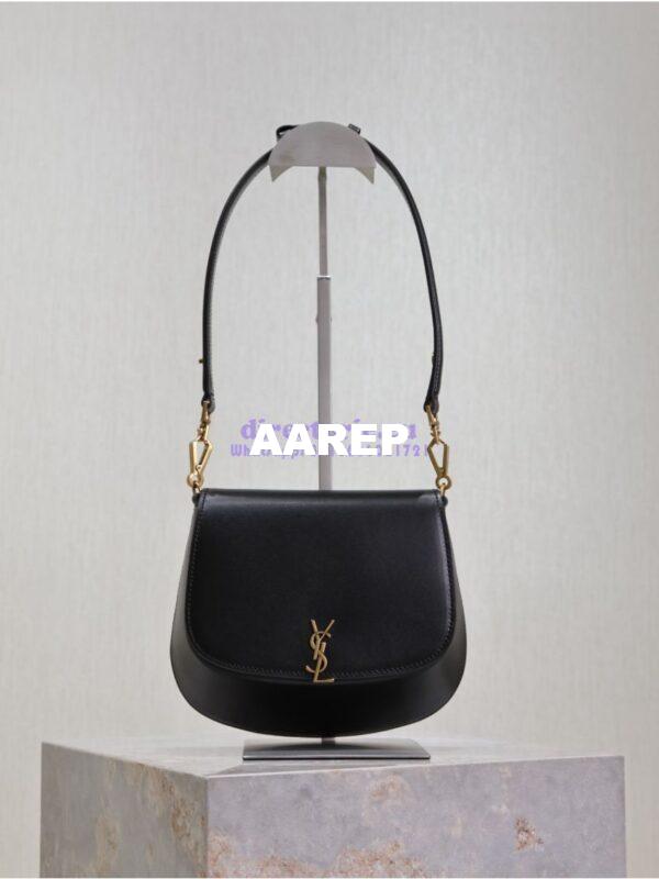 Replica YSL Saint Laurent Voltaire Top Handle In Box Leather 8008460 Black 5