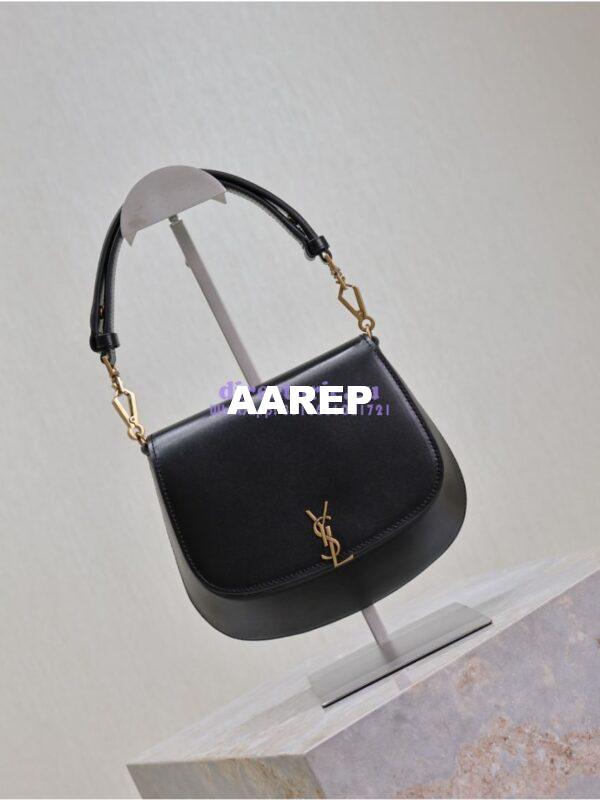 Replica YSL Saint Laurent Voltaire Top Handle In Box Leather 8008460 Black 6