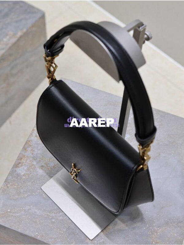 Replica YSL Saint Laurent Voltaire Top Handle In Box Leather 8008460 Black 7