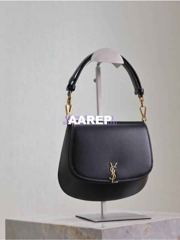 Replica YSL Saint Laurent Voltaire Top Handle In Box Leather 8008460 Black 8