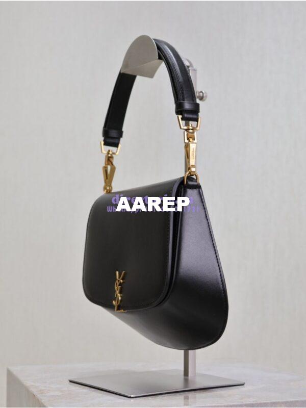 Replica YSL Saint Laurent Voltaire Top Handle In Box Leather 8008460 Black 9