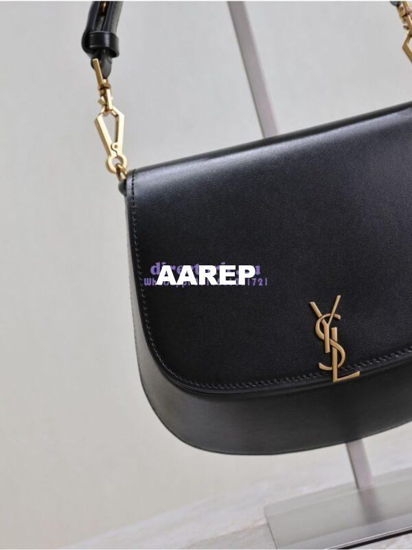 Replica YSL Saint Laurent Voltaire Top Handle In Box Leather 8008460 Black 12