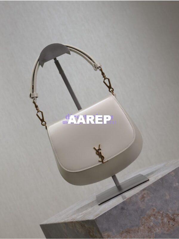 Replica YSL Saint Laurent Voltaire Top Handle In Box Leather 8008460 Blanc 4