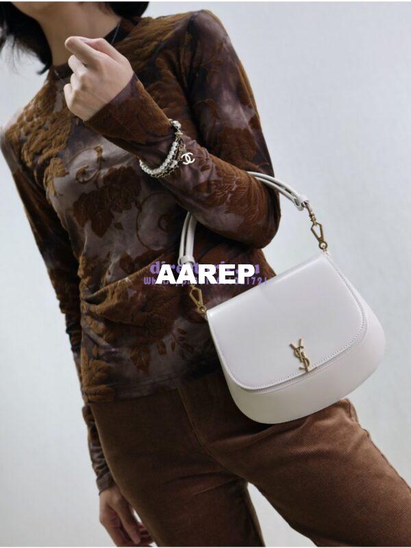 Replica YSL Saint Laurent Voltaire Top Handle In Box Leather 8008460 Blanc 6