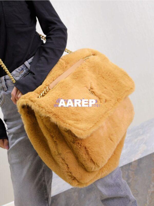 Replica YSL Saint Laurent Niki Oversized in Feathers and Satin Brown 801627 6