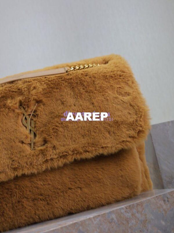 Replica YSL Saint Laurent Niki Oversized in Feathers and Satin Brown 801627 8
