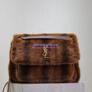 Replica YSL Saint Laurent Niki Large In Shearling Espresso And Gingerbread 803892