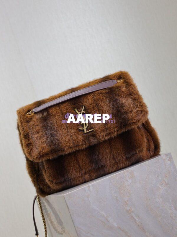 Replica YSL Saint Laurent Niki Large In Shearling Espresso And Gingerbread 803892 5