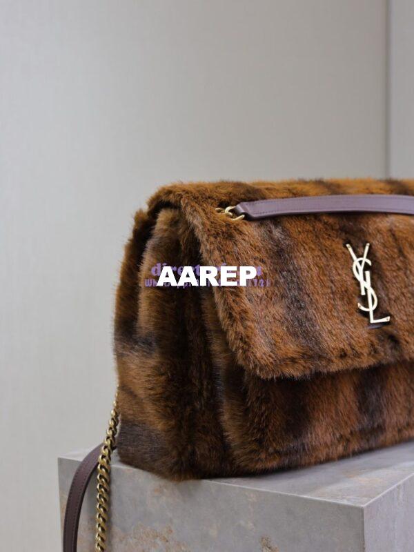Replica YSL Saint Laurent Niki Large In Shearling Espresso And Gingerbread 803892 6