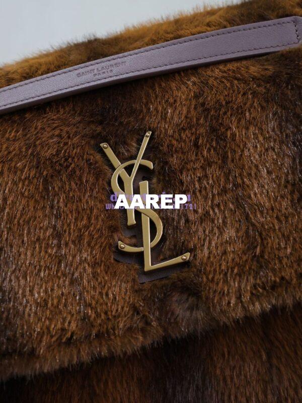 Replica YSL Saint Laurent Niki Large In Shearling Espresso And Gingerbread 803892 8