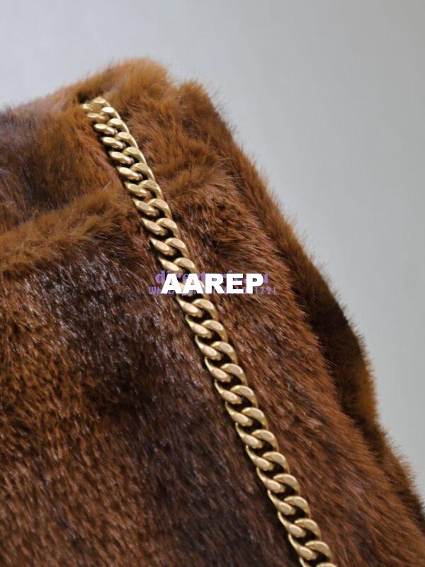 Replica YSL Saint Laurent Niki Large In Shearling Espresso And Gingerbread 803892 13