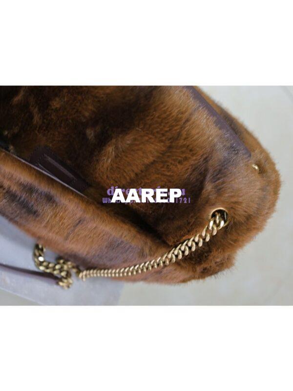 Replica YSL Saint Laurent Niki Large In Shearling Espresso And Gingerbread 803892 14